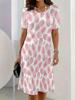 New Summer Mid-length Dress 3D Printed Design Casual for Outings and Parties