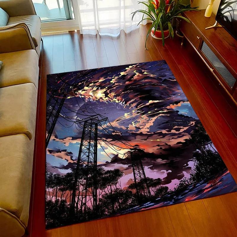 Nordic Abstract Colorful Cloud Carpet Oil Painting Style Sky Soft Children' Room Area Rugs Home Living Room Floor Mat Doormat