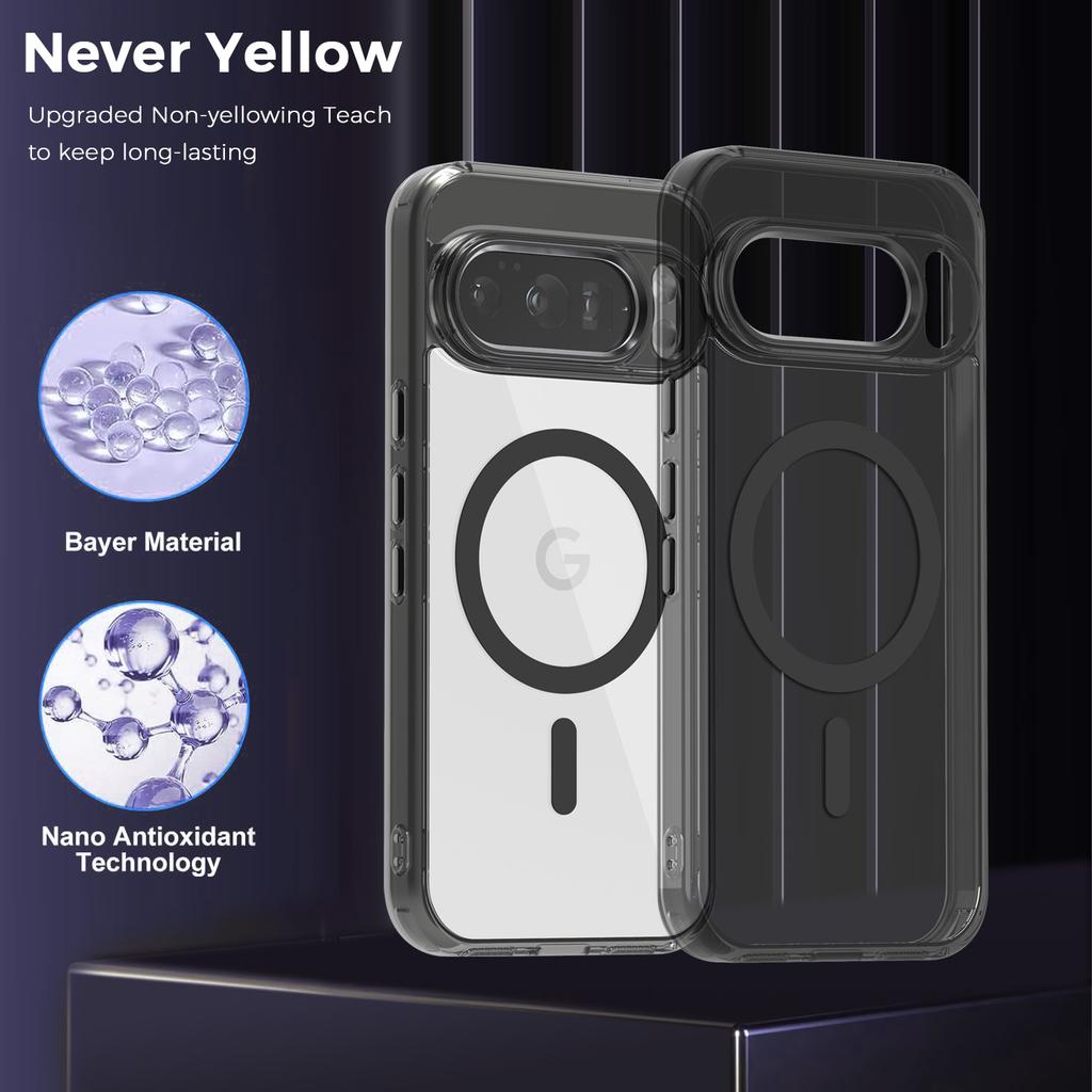 Luxury High Transparent Magnetic For Magsafe Wireless Charging Case For Google Pixel 10 Pro XL 9A Solid Color Bumper Back Cover