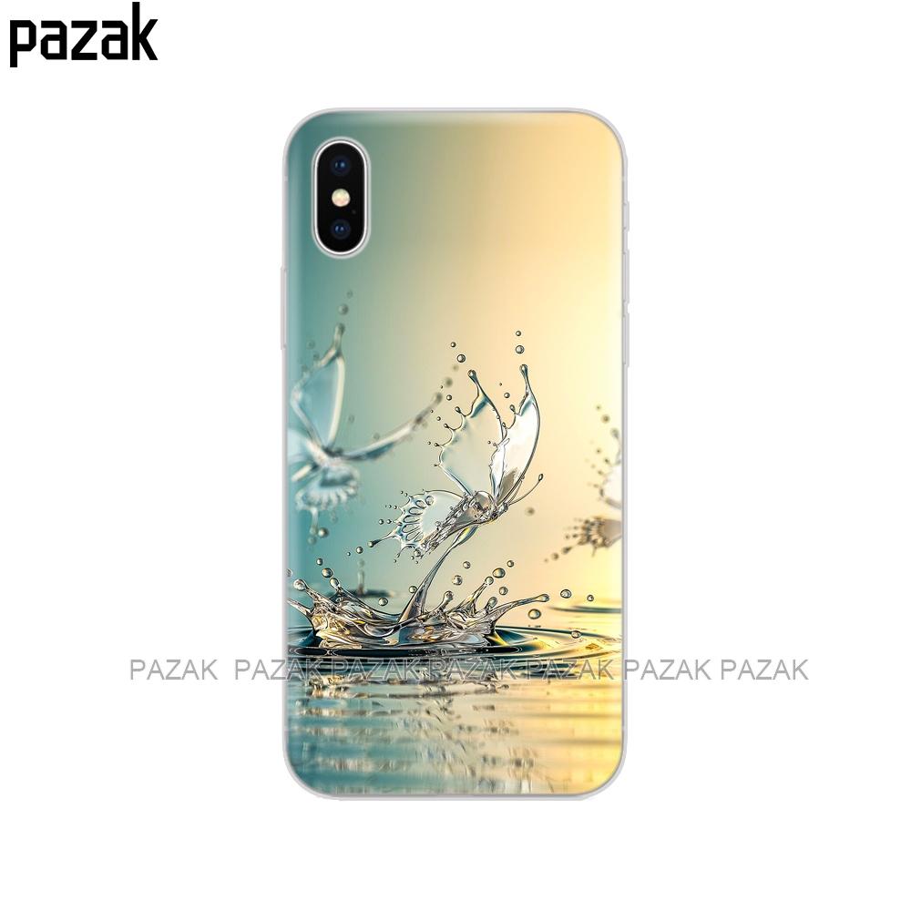 Silicone Cover Phone Case For Iphone 6 X 8 7 6s 5 5s SE 2020 Plus 10 XR XS 11 Pro Max Case Butterfly Roses Flower