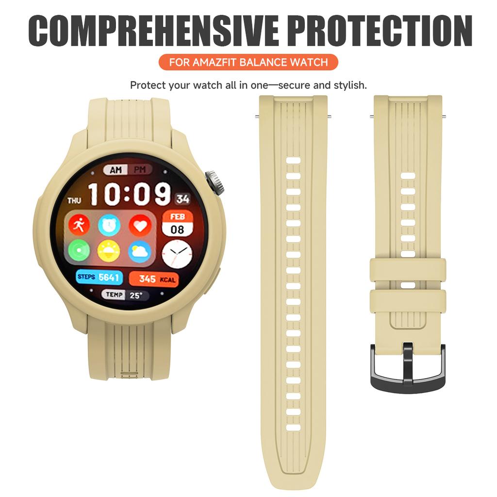 Silikonarmband+Hülle Für Amazfit Balance Verstellbares Sportarmband Smartwatch Anti-Fall Kratzfestes Armband Uhrengehäuse Set Zubehör