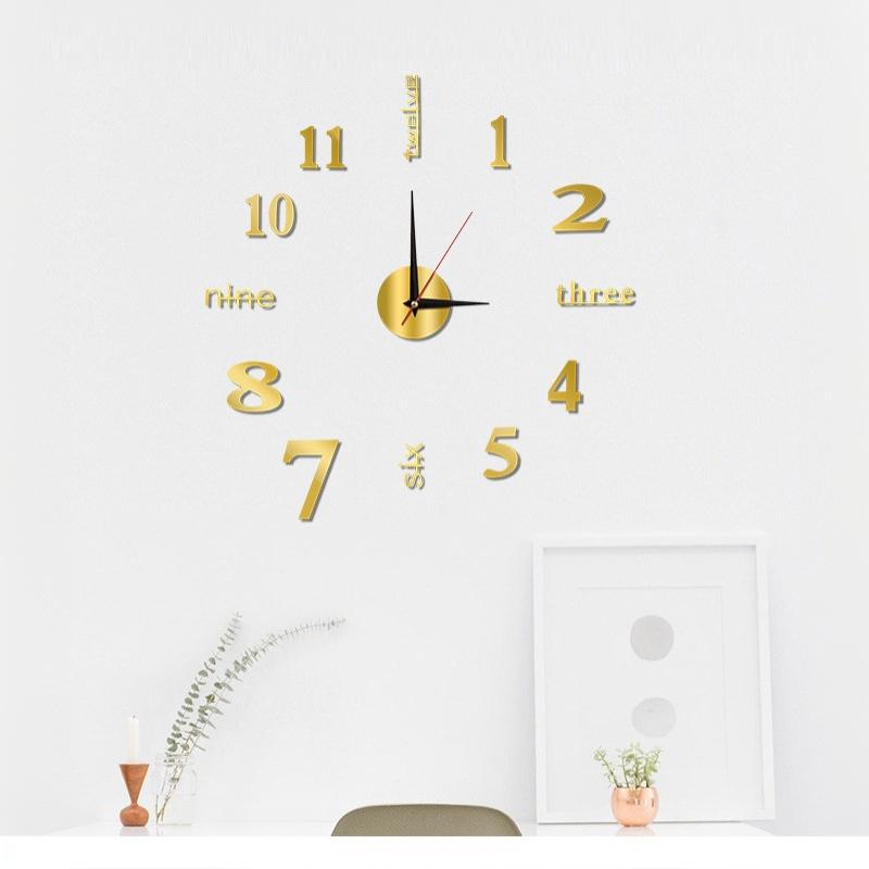 2D 3D Wall Clock Mirror Wall Stickers Diy Large Acrylic Quartz Wall Clocks Removable 4 Color Art Decal Sticker Home Decor