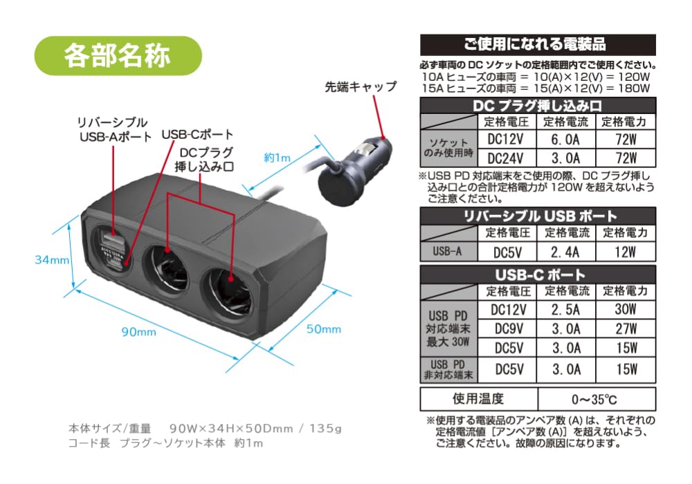 Kashimura KX-247 Dual Separate Socket, PD30W/Reversible USB, Automatic Detection