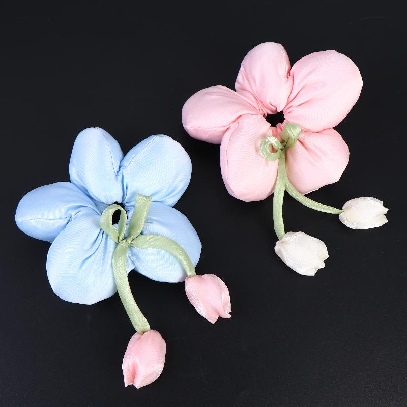 Cute Candy Color Flower Hair Tie Scrunchie Soft Fabric Elastic Ponytail Holder Lovely Hair Accessories For Girls Women Gift