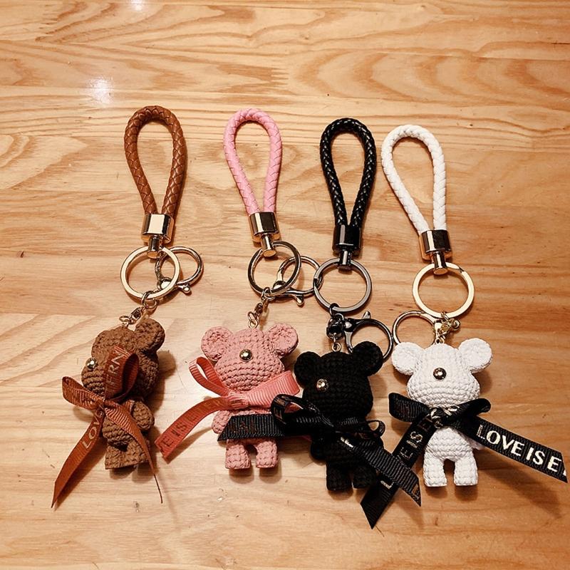 Creative Cartoon Wool Bear Keychain for Doll Car for Key Chain Fashion Cute Keyring Bag Charm Pendant Accessories Ch