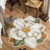 Nordisk Stil Stue Dekoration Blomsterformet Tæppe Hjem Non-slip Måtte Luksuriøse Tæpper til Soveværelse Stort Område Rund Garderobeskab Måtte