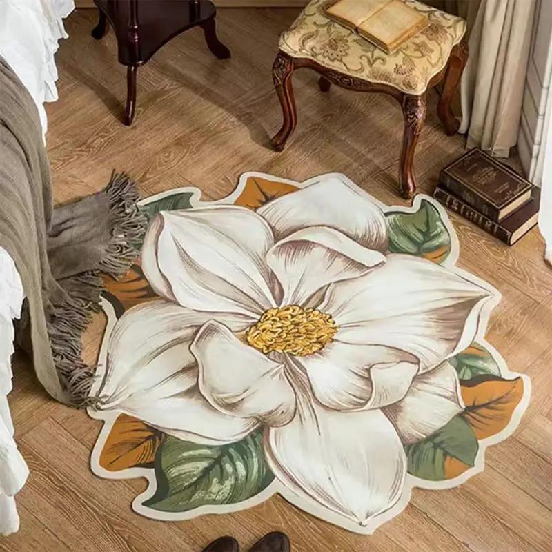

Home Non-slip Mat Nordic Living Room Decoration Flower Shape Carpet Large Area Round Cloakroom Rug Irregular Rugs for Bedroom 180x180cm