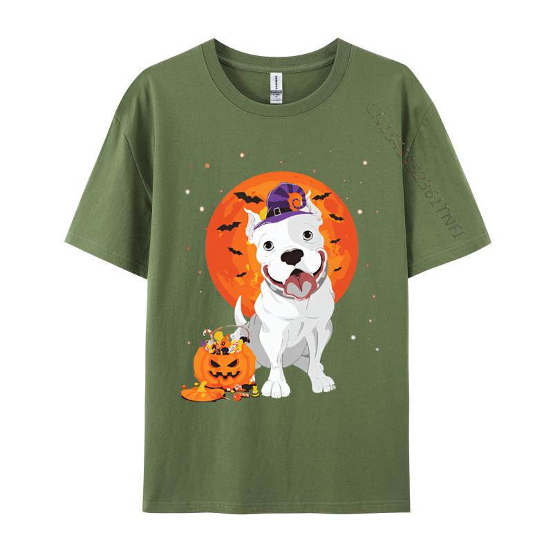 Pitbull Halloween Kostüm Kürbis T-Shirts Druck T-Shirts Herren Freizeit Große Größen Oversize Bedrucktes T-Shirt