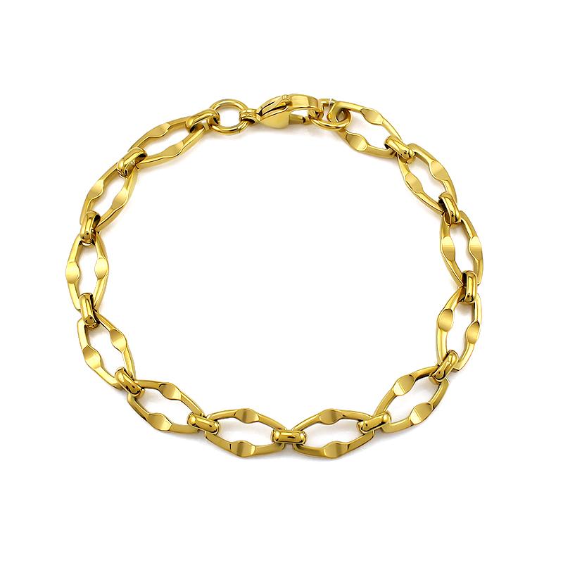 New Stainless Steel Gold Color Choker Necklace for Women Men 16 inch Hexagon Design Link Necklace Statement Necklace 7mm Wide