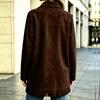 Women's Western Lapel Single-Breasted Mid-Length Casual Jacket for Fall and Winter