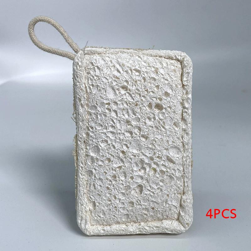 

4 шт. мочалки из натуральной люфы, экологически чистые мочалки из целлюлозы, люффа, для мытья посуды, кухня 4Pcs белый