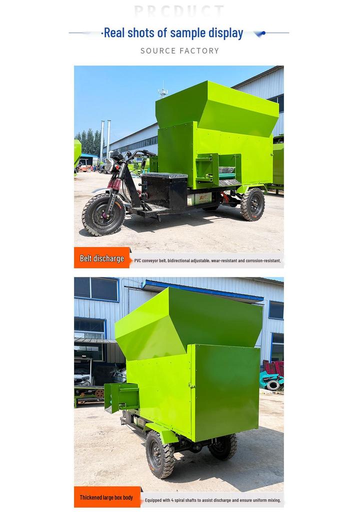 Electric 3m³ Silage Spreader Feeder Cart for Cattle & Sheep Farms