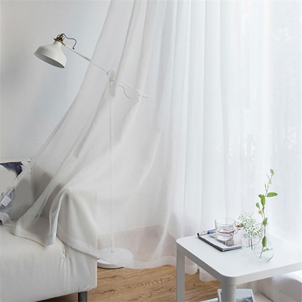 2Pc Privacy Enhancing Polyester Window Drapes Grommet Top Semi Sheer Design Curtains Modern Home Decoration Living Space