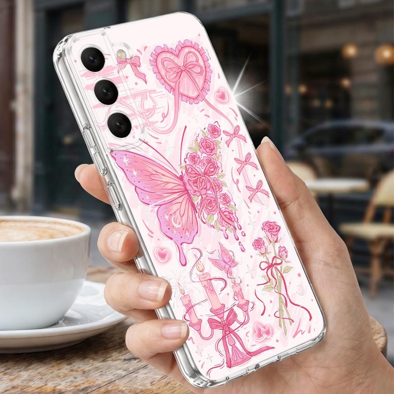 Colorful Butterfly Case For Samsung S26 Ultra S25 FE S24 S23 S22 Plus S21 A15 A25 A35 A55 A16 A26 A36 A56 A17 A37 A57 5G Clear TPU Soft Cover