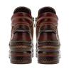 Johnature Genuine Leather Retro Shoes Women Boots Zip Round Toe Mixed Colors Sewing Handmade Concise Platform Boots