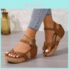 Summer Womens Roman Sandals With Thick Sole And Metal Studs For Casual Wear