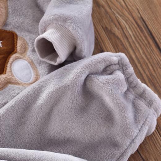Set di vestiti per orsetti caldi per bambini, pigiama invernale per cartoni animati, 2 pezzi