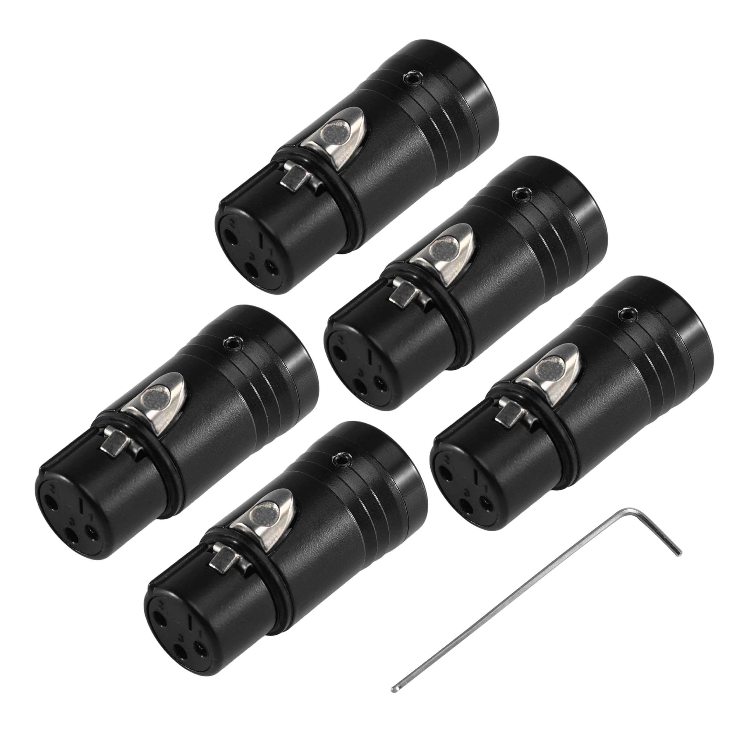 

Compact XLR Microphone Solder Adapter - Gold-Plated 3-Pin Female Connector, Adjustable 90° Right-Angle Audio Plug for DIY Thin Cable Corner