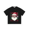 Christmas T-Shirt Black Santa Claus with Sunglasses and Navidad Text Holiday Party Wear