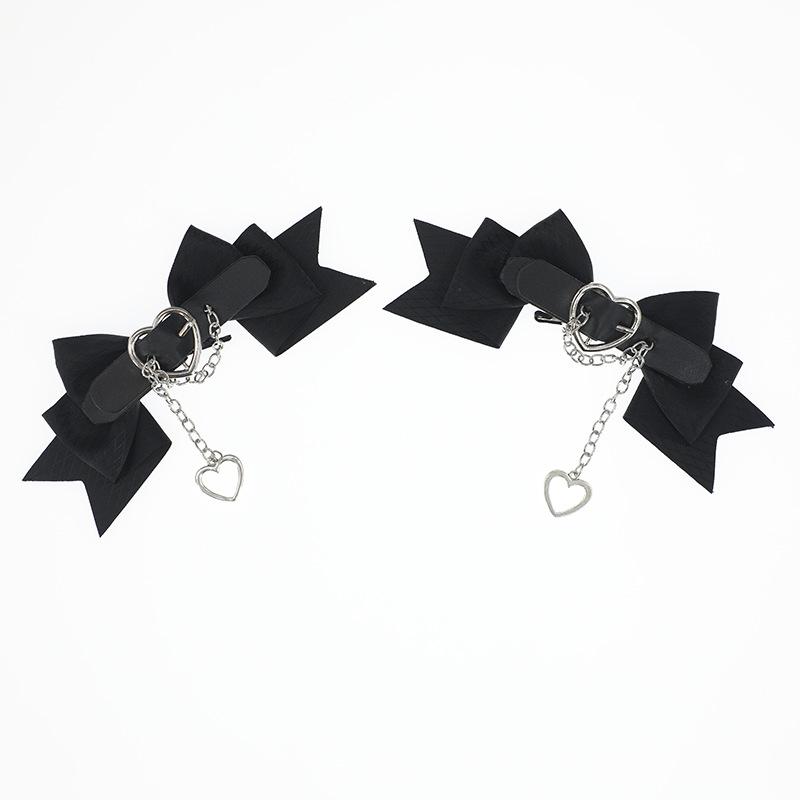 Lolita Headgear Spicy Girl Cool Punk Style Handmade Bow Hairpin Jk Black Sweet Love Lolita Hair Accessories Kawaii Accessories