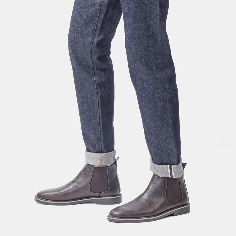 fashion Autumn Men's Leather Shoes Slip-on Leather Boots Handmade British Casual Business Chelsea Boot Men Ankle Boots Zapatos De Hombre