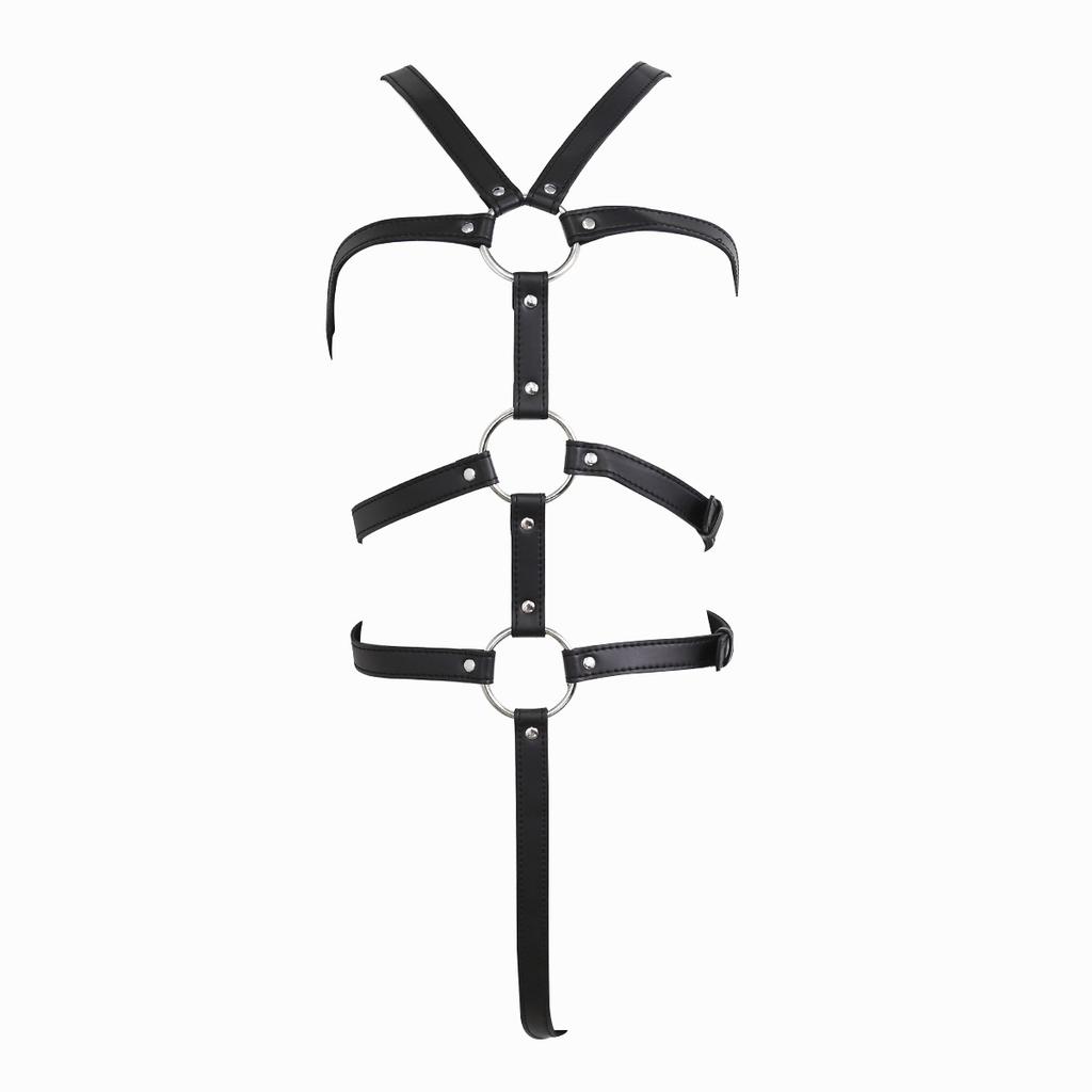 Sexy Slave Play Bandage Toys Leather Body Bondage Set Restraint Straps  Belt Hand Behind Back Sex Handcuffs Couple Flirting