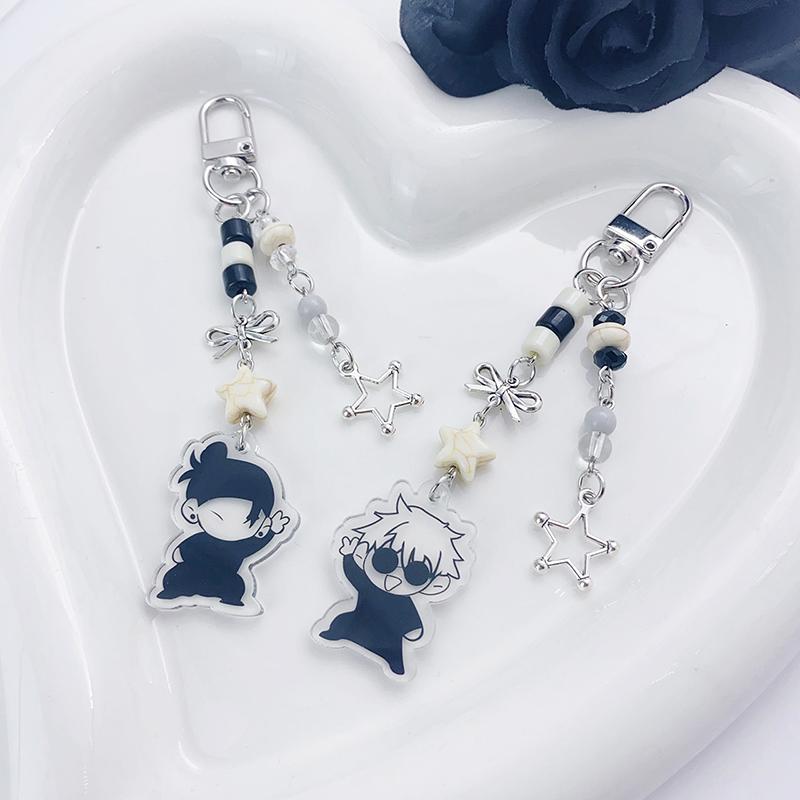 Y2K Anime Jujutsu Kaisen Keychain Creative Vintage Gojo Geto Keychain Mobile Phone Charm Bag Pendant For Couple Gifts