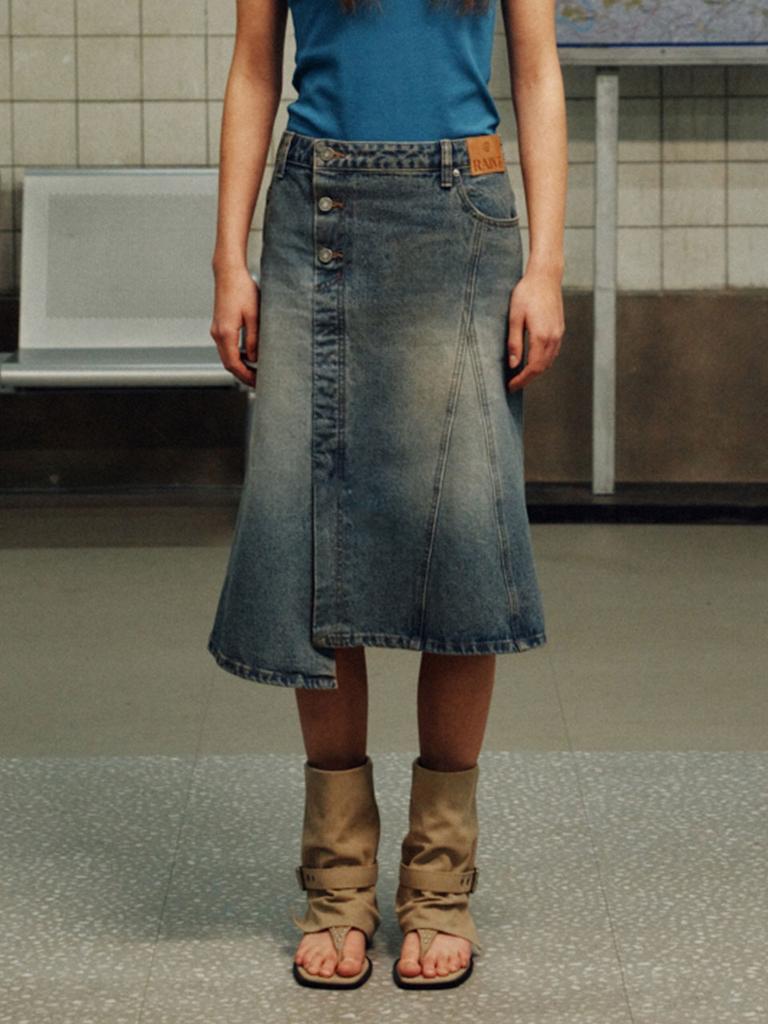 Leibeu Unbalance Midi Denim Skirt Vj6Ss369_2Color