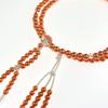 Myorenka Soka Gakkai Prayer SGI Prayer Beads for PC Pearl and Acrylic Crystal Temari Tassel Beads, Women, Medium, Finish, Two-Color (Orange)