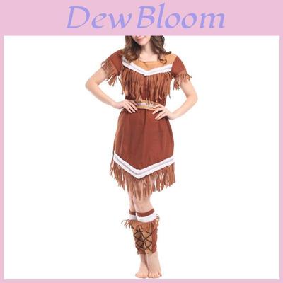 Adorable Womens Caveman Costume Set Featuring Stunning Fringe Design In Polyester Fabric