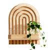 Wall Shelves Rainbow-Shaped Storage Stand Wood Floating Wall Shelf For Books For Living Room Bathroom Kitchen Den Lounging