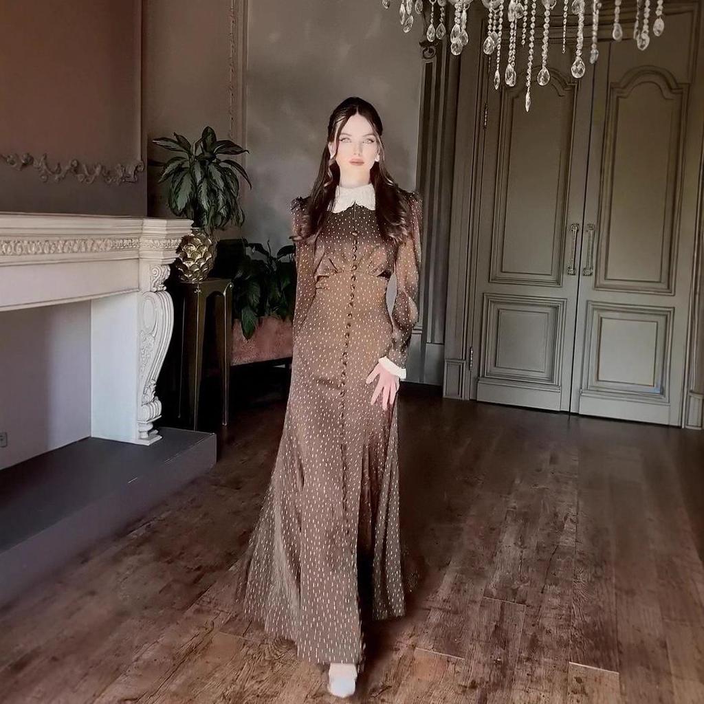 2025 Summer Floral Lace Long Sleeve Dress