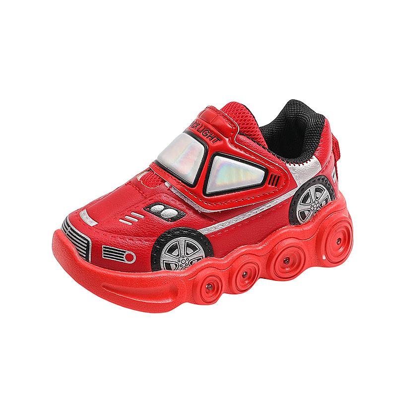 Autumn 2025 Kids' Light-Up Velcro Sneakers - Non-Slip Cartoon Design for Boys & Girls