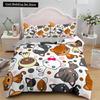 3PCS Single-sided Printed Bedding Set ,Comforter Cartoon Cute Cat Duvet Bedding Cover Pillows Comfortable Bedspreads BeddingSet
