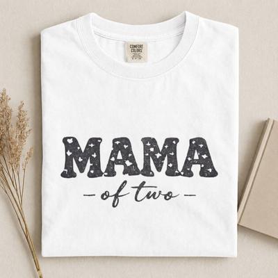 Mama Of Two Distressed Typography Shirt and Kids Tshirt, Minimalist Mom Graphic Tee