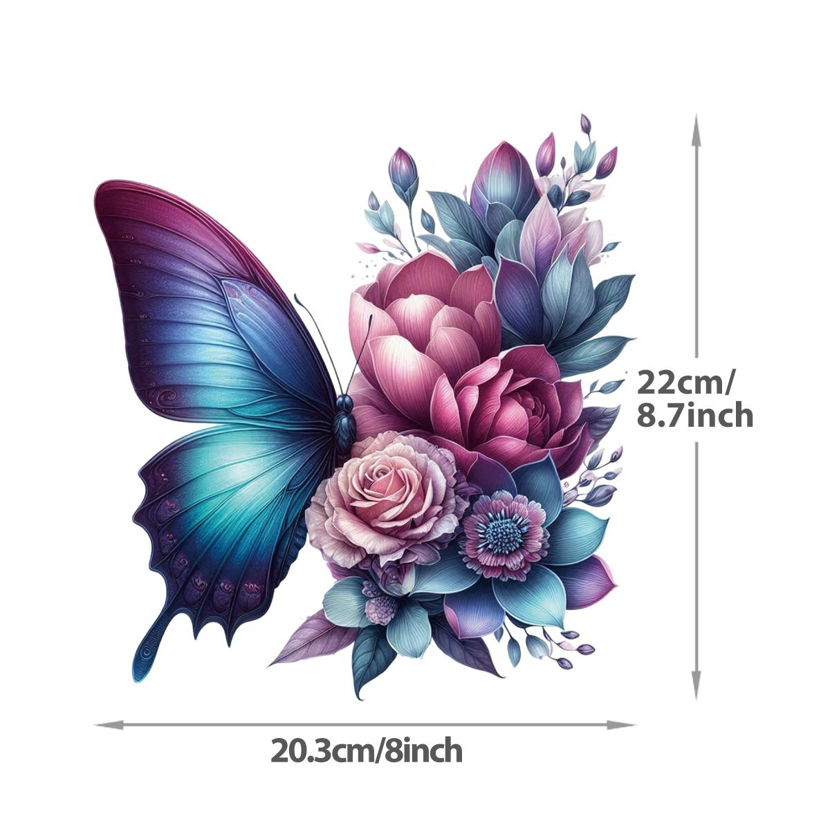 

Наклейка-термотрансфер с цветочным узором бабочки, нашивка для приутюживания для одежды своими руками, термотрансферная виниловая наклейка HTV, наклейка, индивидуальный дизайн футболки