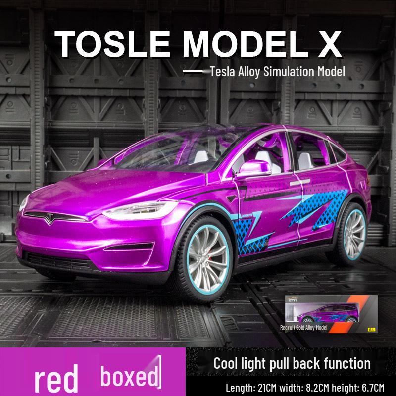 

Jianyuan 2403A Сплав Tesla Model X Игрушечная машина фиолетовый