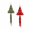 Holiday Tree Fiber Craft Set for 2 Hanging Projects with Soft Cotton Cord, Wooden Star Toppers, Beads and Dowels