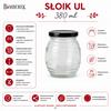 Dekorativní zavařovací sklenice UL 380ml na med skleněné dózy na medové zavařeniny dárek