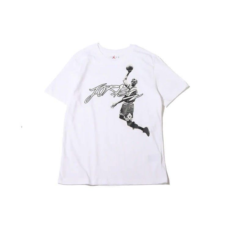 Jordan T Shirts Men's White Crew Neck Moderate Straight Fit DH8926-100