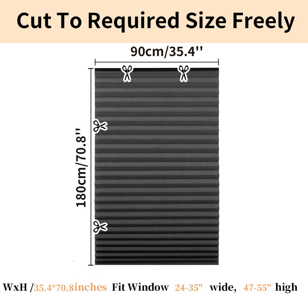 No Drill Blinds Stick On Curtains Blinds for Bedroom Kitchen Bathroom Windows Light Filtering Privacy Protection with Clips