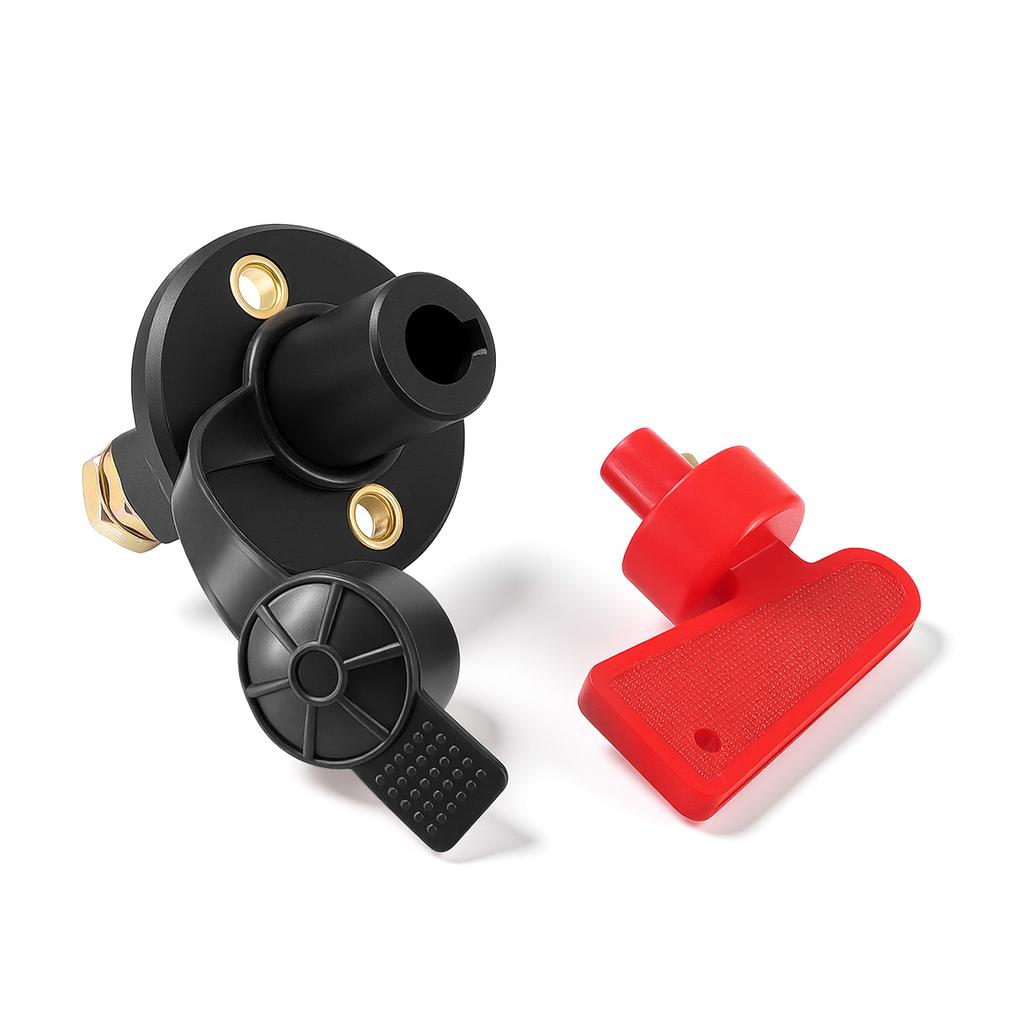 AD 1pc Car Battery Switch Disconnecter Power Isolator Cut Off Rally Switch Kit  With Removable Key For Car Motorcycle Truck Boat