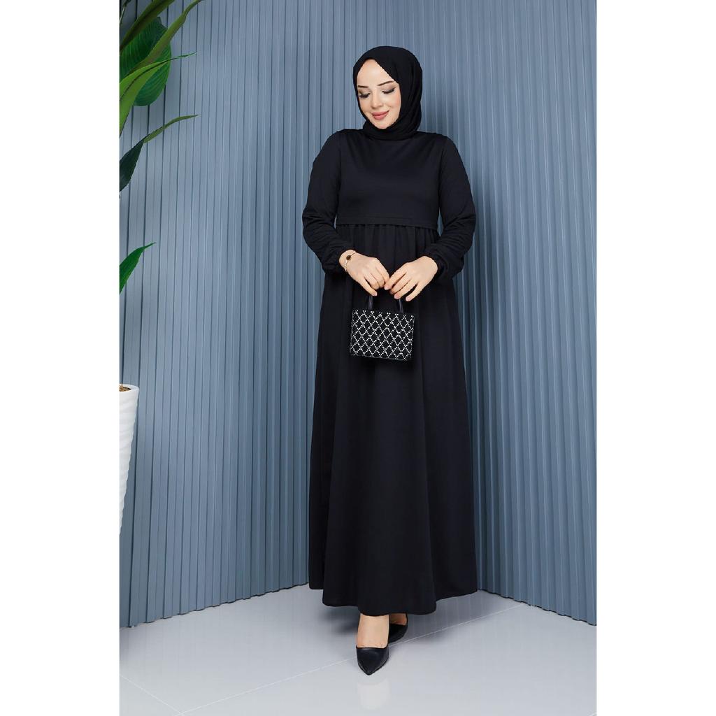 Gathered Waist Dress Plum