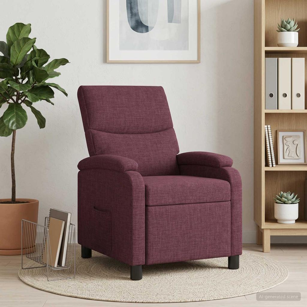 Recliner Chair Purple Fabric