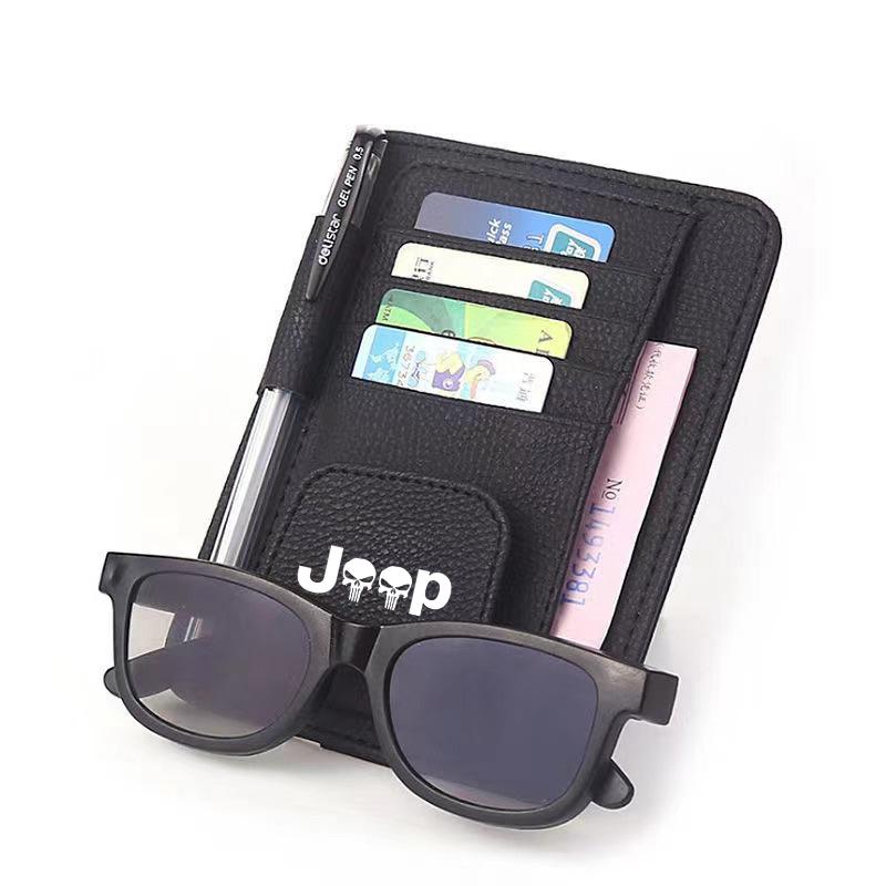 JOT2 Car Sun Visor Organizer Multi-Pocket Card Glasses Storage Holder for Jeep CHEROKEE LIBERTY COMPASS PATRIOT car accessories