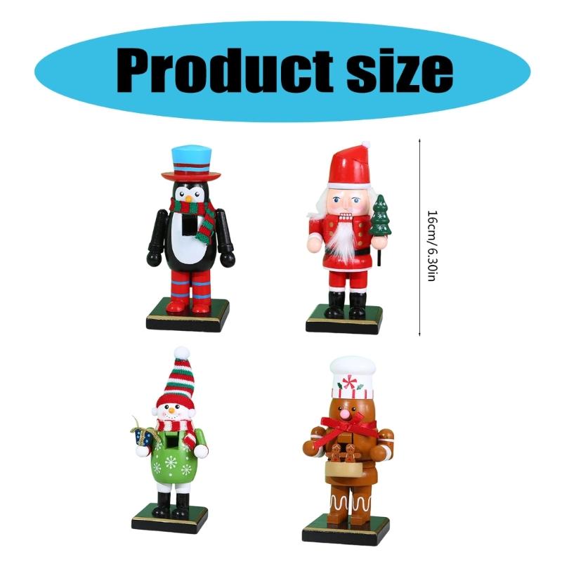 Practical Wood Nutcrackers with Elegant Designs Charm Christmas Soldiers for Festival Home Decoration Daily Use