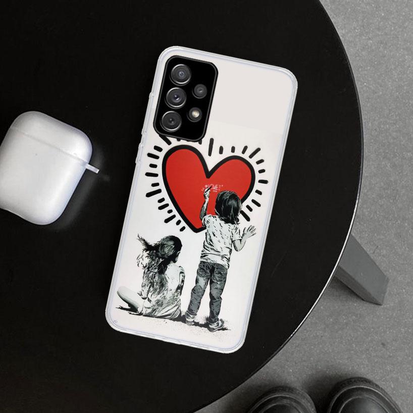 Street Art Banksy Graffiti Phone Case for Samsung Galaxy A17 A16 A26 A36 A56 A57 A37 A15 A25 A35 A55 A14 A24 A34 A54 A13 A23 A33