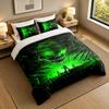 3Pcs Bedding SetAlien Xenomorph Soft Bed Sheet and Two Pillowcases Home Bedroom Decor