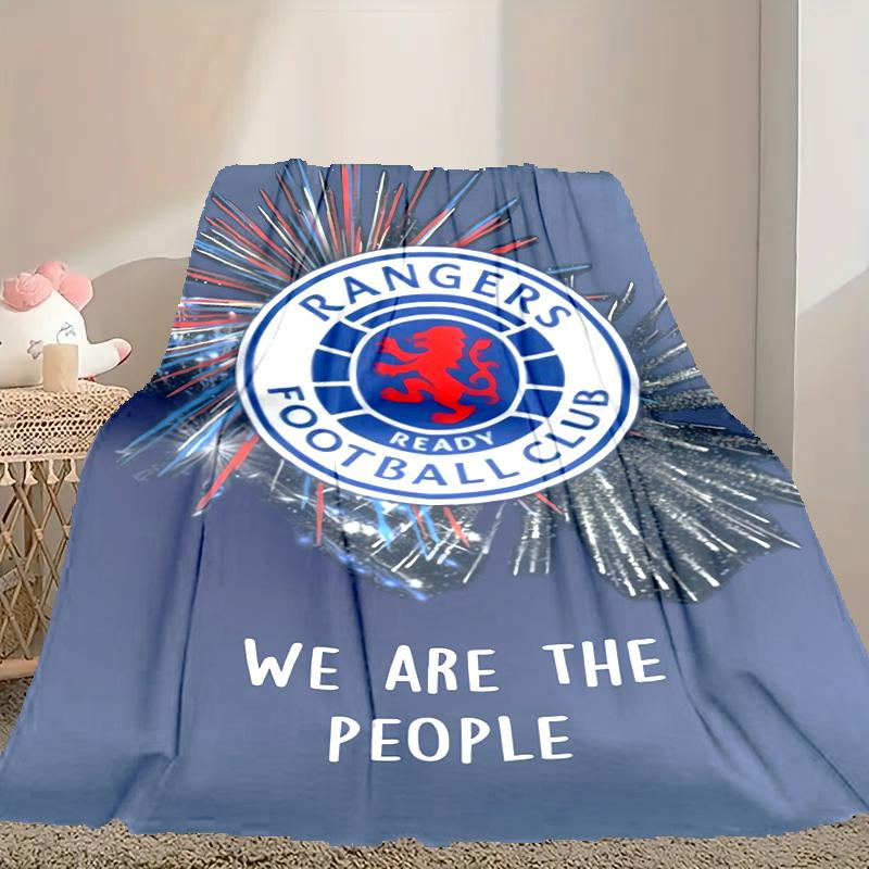 1pc Comfortable Home Print Throw Blanket, Rangers FC Blanket For Bed and Sofa Use, Special Present For Family