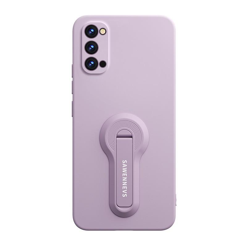 Liquid Silicone Phone Case OPPO Reno 4 / Pro SE With Kickstand Lanyard Shockproof Full Coverage Protective